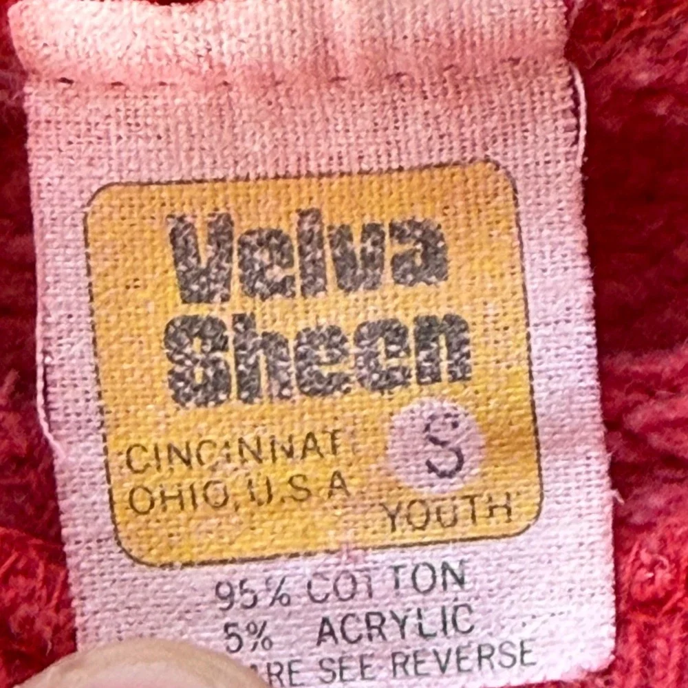 Vintage 70's rare Velva Sheen Oakland Community College Kids Sweatshirt Small A+